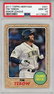 $25 • Buy 2017 Tim Tebow Topps Heritage #201 Minor League  Psa 10