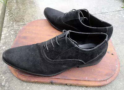 Asos Shoes Black Suede Smart Casual Formal Office Oxford Mod Dandy Emo Goth • £15