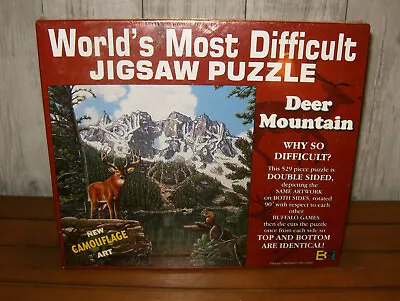 World's Most Difficult Jigsaw Puzzle Deer Mountain.529 PiecesTwo Sides- New • $18.99