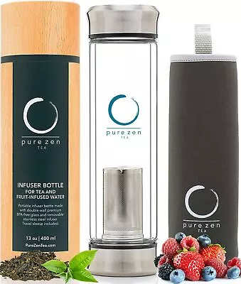 Tumbler With Infuser - Double Wall Glass Travel Tea Mug With Stainless Steel ... • $43.07