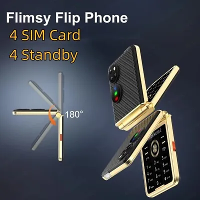 4 SIM Card 4 Standby P21 Flip Mobile Phone 2G GSM Camera Magic Voice Cellphone • $38.69