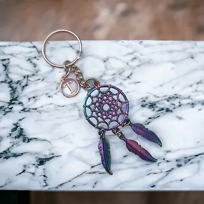 Dream Catcher Keyring Bag Charm Personalised With Any Letter Very Pretty Gift • £2.99