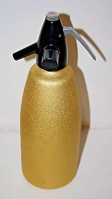 Vintage Gold MOD Metallic Aluminum Bar Seltzer Bottle RARE Made In Hungary Rare • $23.99