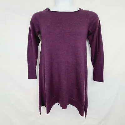 Eileen Fisher Sweater Dress Long Sleeve Size XS Womens Purple Merino Wool  • $39.99