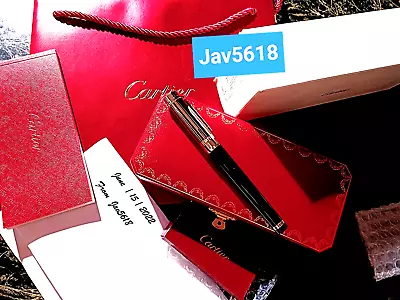 CARTIER PASHA FOUNTAIN PEN PLATINUM 18 Kt GOLD NIB LOGO C BARCODEARTNEW ♛♛♛♛ • $5600