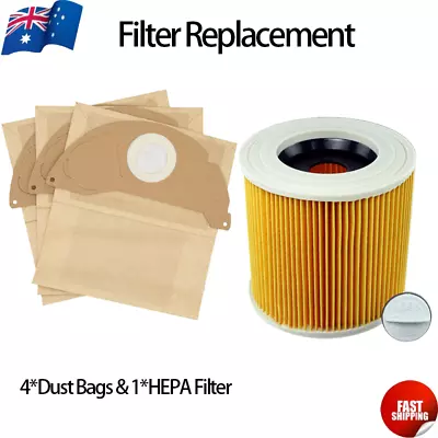 HEPA Filter & Dust Bag For Karcher MV1 MV2 MV3 WD3 WD3200 WD3300 MV3 A2204 A2656 • $29.99