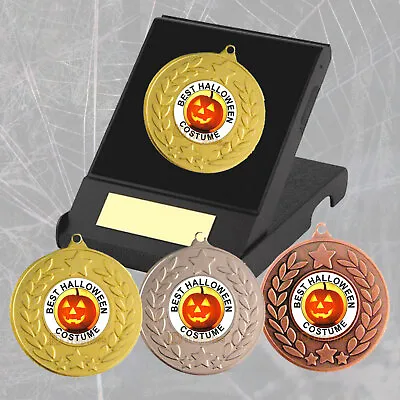 Best Halloween Costume Medal In Box Engraved Halloween Fancy Dress Trophy Award • £6.25