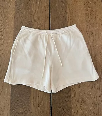 Vince French Cotton Terry Shorts Women’s Size S Ecru Cream Drawstring Pockets • $39