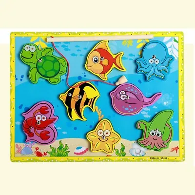 £28.67 • Buy Wood Magnetic Fishing Game Magnet Board Playset Rod Fishing Toy