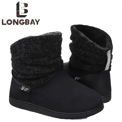 £16.29 • Buy Ladies Slippers Women Memory Foam Fur Thermal Ankle Boots Warm Shoes Size 4-10