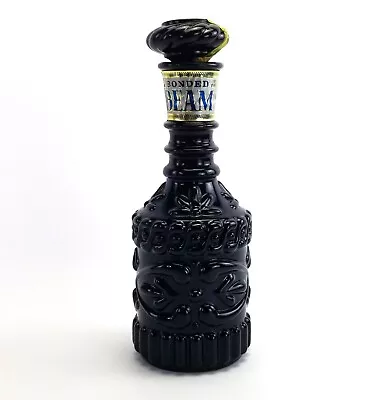 1972 Jim Beam Black Glass Kentucky Liquor Decanter W Stopper Vintage EMPTY • $53.84