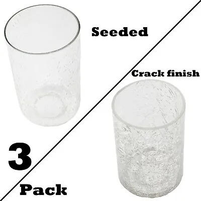 3 Pk Cylinder Clear Glass Shade Seeded Crackle For Chandelier Light Fixture • $28.99