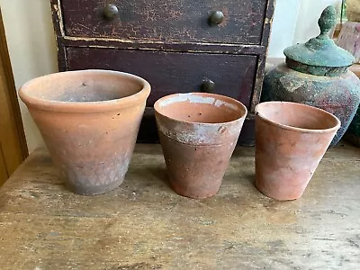 Trio Of Beautiful Terracotta Victorian Plant Pots One  Sankey Bulwell  • £14