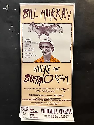 $17.45 • Buy Where The Buffalo Roam Australian Movie Poster Hunter S Thompson Bill Murray