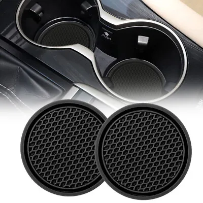£3.66 • Buy 2x Car Cup Holder Anti Slip Insert Coasters Pads Mats Interior Accessories Black