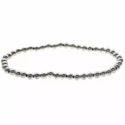 925 Silver Beaded Stretch Bracelet • $12.99