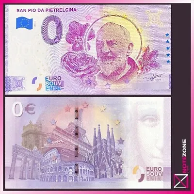 Zero Souvenir 0€ SAN PIO DA PIETRELCINA Test Fantasy Banknore Note 0 Euro • £6