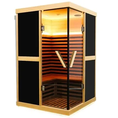 2 Person Far Infrared Sauna Room Hemlock Wooden Sauna For Home Full Body Spa US • $59