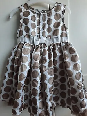 £1.50 • Buy Girls Party/Occasion Wear Dress Brown Polka Dot Mothercare 6-9 Months