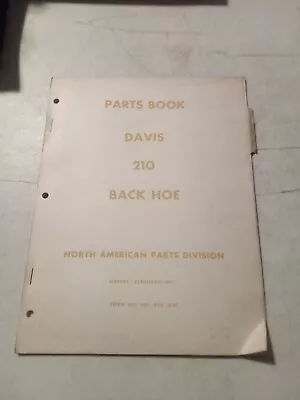 Vintage 1958 Massey Ferguson 210 Back Hoe Parts Book • $13.95