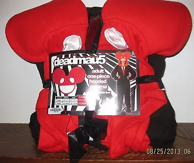 XL Or 2XL Deadmau5 DEAD MOUSE  Fleece Hooded Footed Pajamas Costume Adult PJ • $19.99