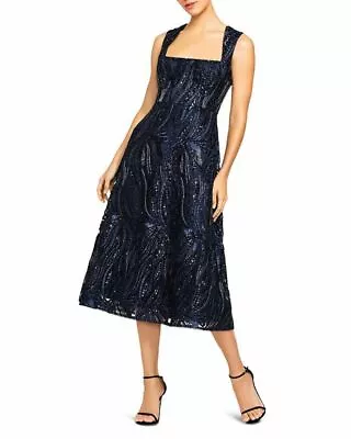 Aidan Mattox Sequin Fit-and-Flare Midi Dress 3B 1399 • $42.96