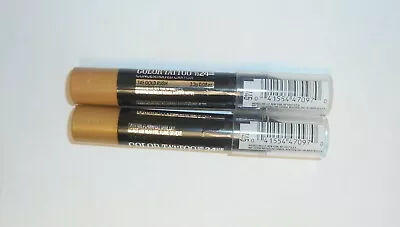 2 PACK MAYBELLINE COLOR TATTOO CONCENTRATED CRAYON #745 GOLD RUSH 0.08oz EACH • $9.34