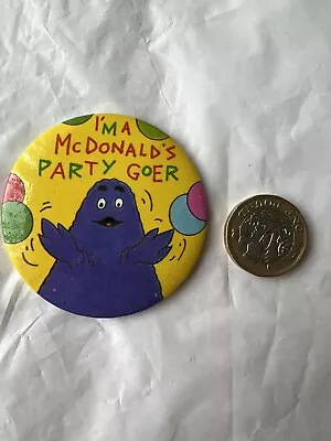 Vintage Pin Badge I'm A McDonald's Party Goer • £6