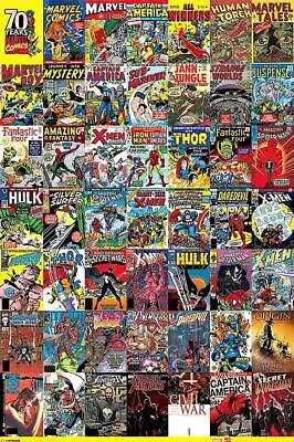 Marvel Comics Poster 70th Anniversary 49 Comic Covers Collage 24  X 36  Wall Art • $11.95