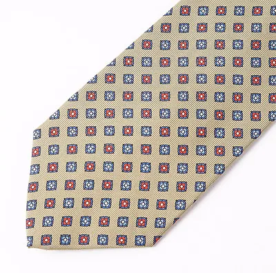 New E.MARINELLA NAPOLI Celery Green Floral Medallion Print Classic 3.5  Silk Tie • $99