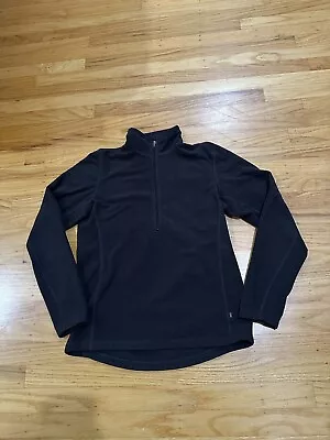 REI Co-op Quarter Zip Long Sleeve Fleece Pullover Women Medium Hiking Black • £9.59