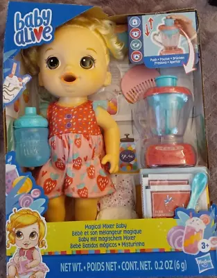 Baby Alive Magical Mixer Baby Doll-Strawberry Shake-Doll/Toy Blender-Blonde Hair • $45