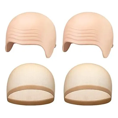 2 Packs Halloween Bald Caps Makeup Latex Bald Head Wig Cap Bald Hat Costume A... • $22.39