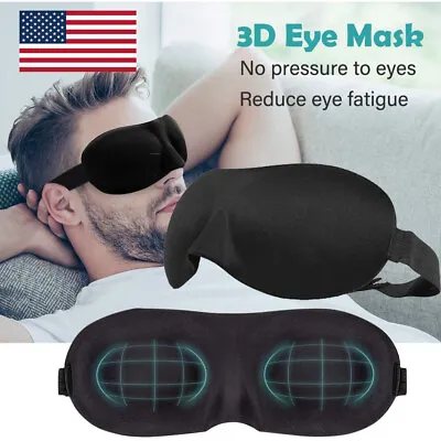 $5.49 • Buy 3D Sleep Mask For Men & Women Eye Mask For Sleeping Blindfold Travel Accessories