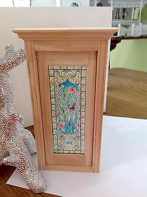 Dollhouse Miniature Single Door Stained Glass Film Floral • $6.99