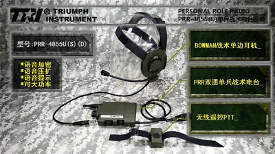 TRI PRR H4855U(SD) Dual Com NATO Connector RADIO UK Militaria SELEX PRC -152148 • $271.58