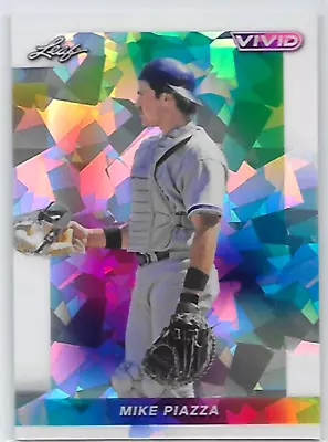 2023 Leaf Vivid Baseball Mike Piazza White Crystals Prizm Refractor 3/6 Rare Ssp • $1.25