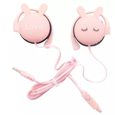 Cartoon Rabbit Ear Hook Wired Earphone Sport Running Stereo Headphones4318 • $6.62