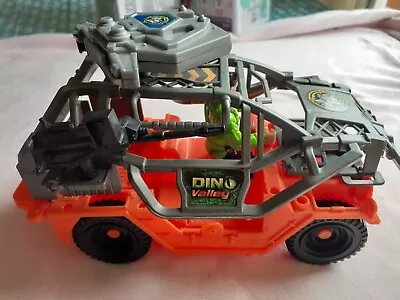 DINO VALLEY Jeep/Car With Cage Guns Working Disc Shooter And Figure!  • $12.95