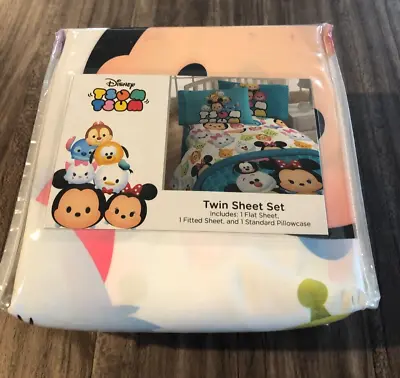 Walt Disney TSUM TSUM TWIN SIZE SHEET SET NEW W/ Pillow Cases • $30