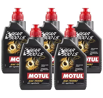 Motul Gear 300 LS 5 Liter 75W90 100% Synthetic Trans & Differential Fluid 5 X 1L • $104.95