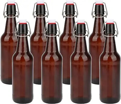 $32.99 • Buy Glass Bottles With Swing Top Lids Amber Glass Bottles For Home Brewing Beer Home