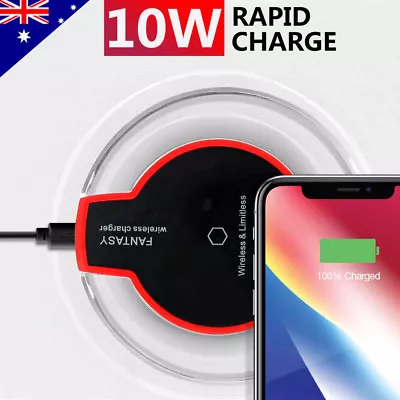 $7.99 • Buy Qi Wireless Charger Charging Pad For IPhone 15 Pro Max 14 13 Samsung S23 S22 S21