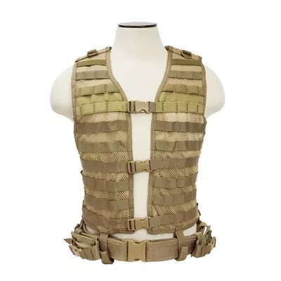 VISM Adjustable MOLLE Tactical Vest W/ Hydration Pouch & Belt By NcSTAR CPV2915 • $42.99