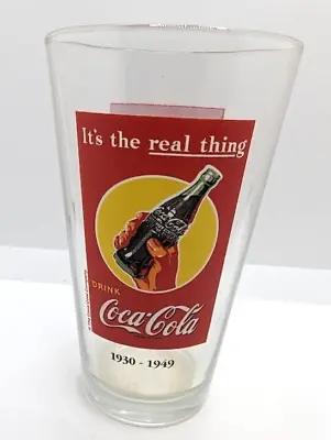 Vintage 16 Oz Coca-Cola Drinking Glass 1930-1949 • $12.74