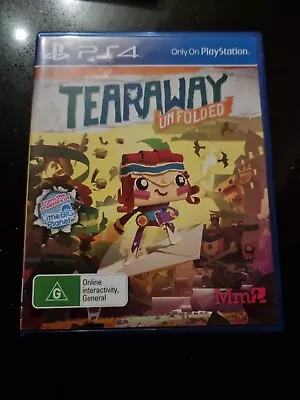 TEARAWAY Unfolded (Playstation 4 PS4 2015) VGC Creators Of Little Big Planet. • $7.40