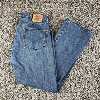 Vintage 90s Levis 501 Jeans Mens 38x32 Denim Button Fly Blue Light Wash Logo XX • $33.15