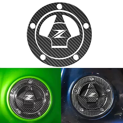 For Kawasaki ZX6R ZX10R Z750 Z800 Z1000 3D Carbon Fiber Fuel Tank Cap Sticker • $7.99