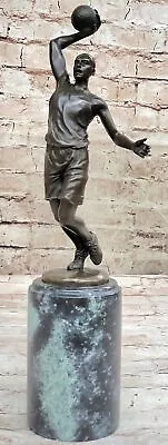 Bronze Basketball Player On Green Marble Base Home Office Trophy Sculpture Home • $139.65