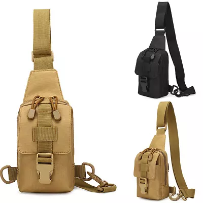 Tactical Mens Sports Chest Bag Shoulder Messenger Outdoor Small Cross Body Bags • $14.59